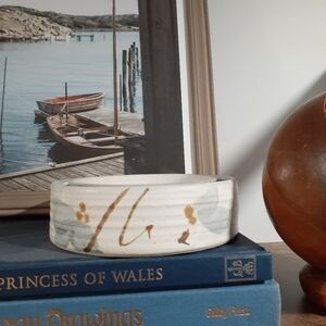 Signed Pottery Floral Ring